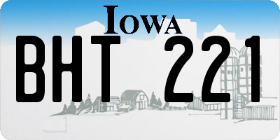 IA license plate BHT221