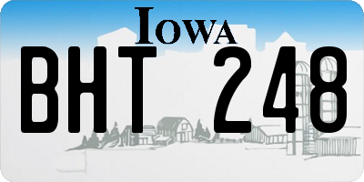 IA license plate BHT248