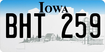 IA license plate BHT259