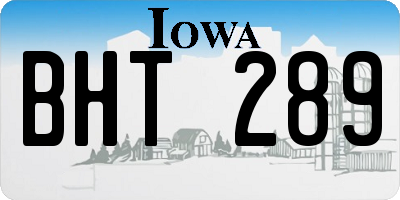 IA license plate BHT289