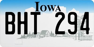 IA license plate BHT294