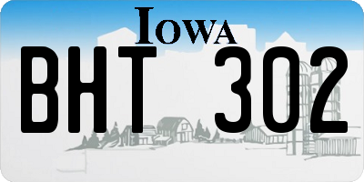 IA license plate BHT302