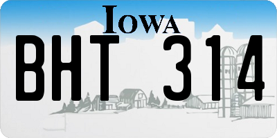IA license plate BHT314