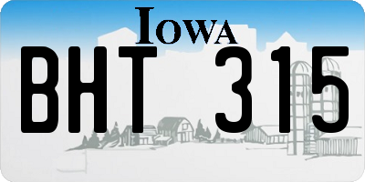 IA license plate BHT315
