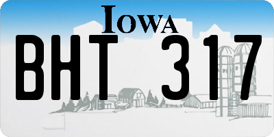 IA license plate BHT317