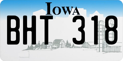 IA license plate BHT318