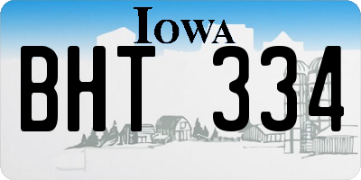 IA license plate BHT334