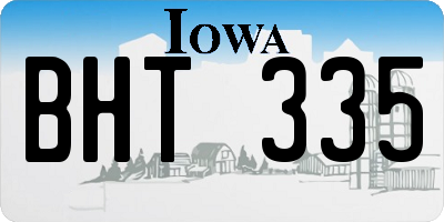 IA license plate BHT335