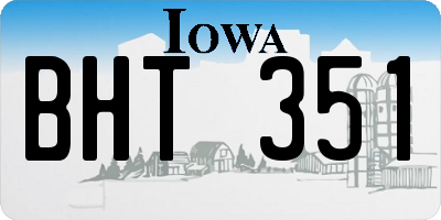IA license plate BHT351