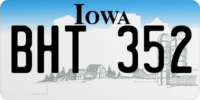 IA license plate BHT352