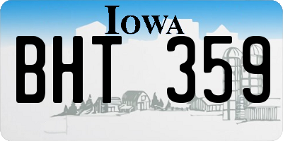 IA license plate BHT359