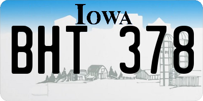 IA license plate BHT378