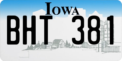 IA license plate BHT381