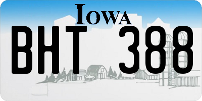 IA license plate BHT388