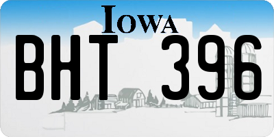 IA license plate BHT396