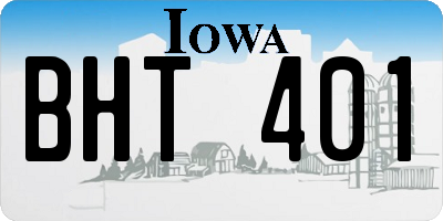 IA license plate BHT401
