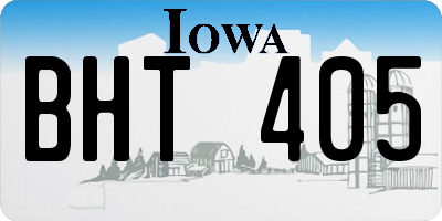 IA license plate BHT405