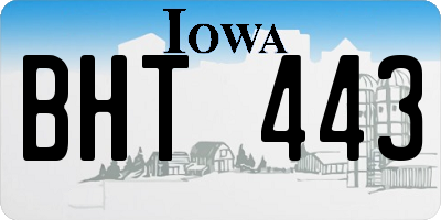 IA license plate BHT443