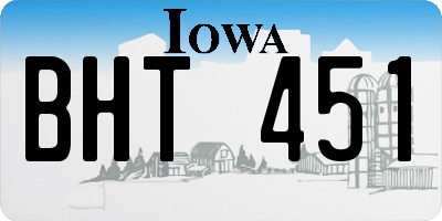 IA license plate BHT451