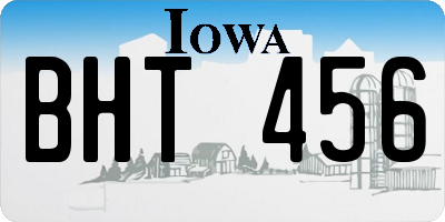 IA license plate BHT456