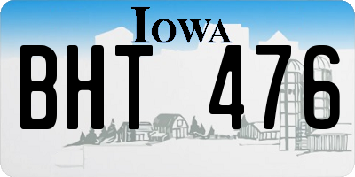 IA license plate BHT476