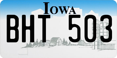 IA license plate BHT503