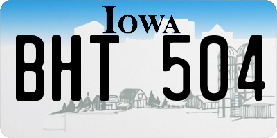 IA license plate BHT504