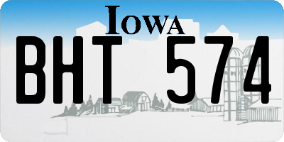 IA license plate BHT574