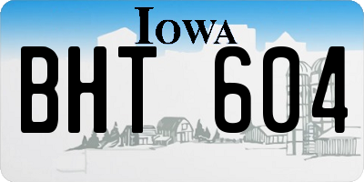 IA license plate BHT604