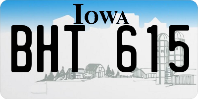IA license plate BHT615