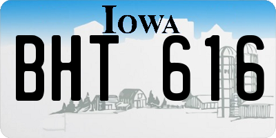 IA license plate BHT616