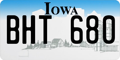 IA license plate BHT680