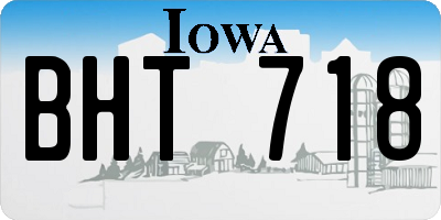 IA license plate BHT718