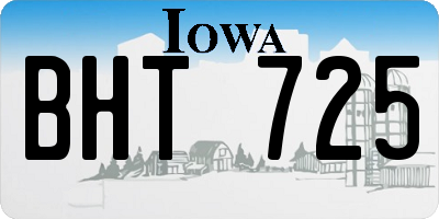 IA license plate BHT725