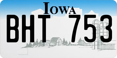 IA license plate BHT753