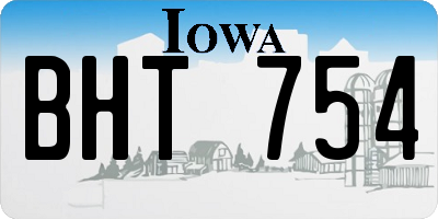 IA license plate BHT754