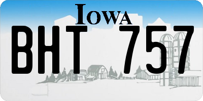 IA license plate BHT757
