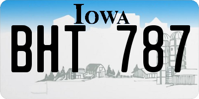 IA license plate BHT787