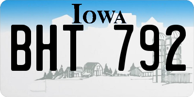IA license plate BHT792