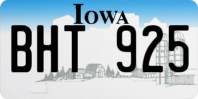 IA license plate BHT925
