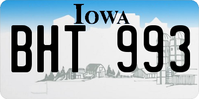 IA license plate BHT993