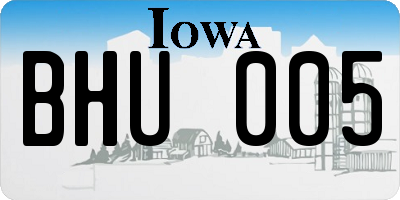 IA license plate BHU005