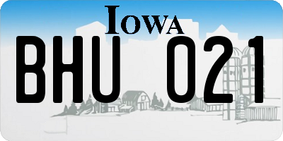IA license plate BHU021