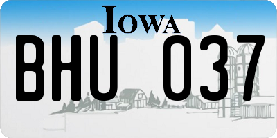 IA license plate BHU037