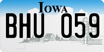 IA license plate BHU059