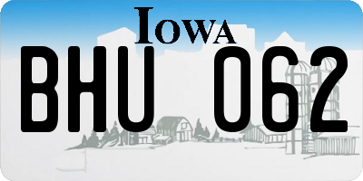 IA license plate BHU062