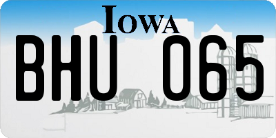IA license plate BHU065