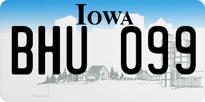 IA license plate BHU099