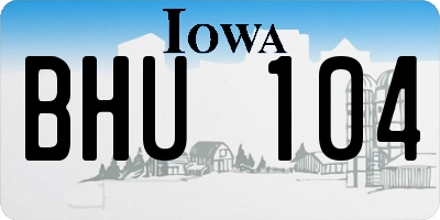 IA license plate BHU104