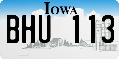 IA license plate BHU113